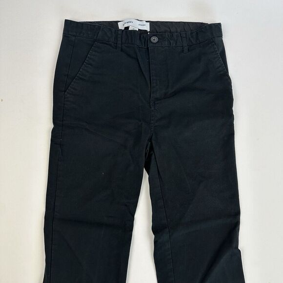 Old Navy Boys Straight Leg FLEX Black Chino Pants Size 12 Husky Cotton - Picture 3 of 11